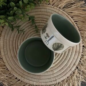 PFALTZGRAFF Naturewood Dip Bowl Ramekin Set Of 2 Gardening Herbs Plants Green